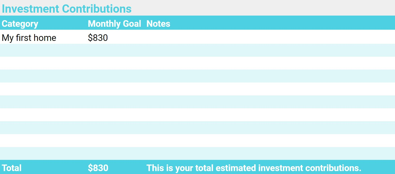 Defining financial goals for saving for a home downpayment using the Personal Finance Planner.