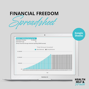 Financial freedom spreadsheet. Google Sheets. Health Self and Wealth