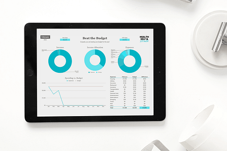 Beat the Budget Google Sheets Template Health Self and Wealth (1)